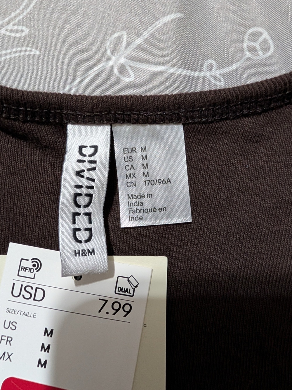 Divided Brown Women's Crop Top - Picture 3 of 3